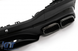 Rear Diffuser with Black Exhaust Muffler Tips suitable for Mercedes GLC SUV X253 Facelift (2020-up) GLC63 Design Night Package-image-6084542