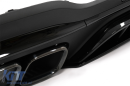 Rear Diffuser with Black Exhaust Muffler Tips suitable for Mercedes GLC SUV X253 Facelift (2020-up) GLC63 Design Night Package-image-6084544