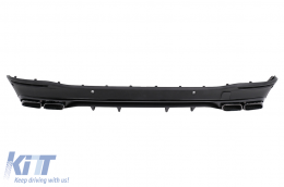 Rear Diffuser with Black Exhaust Muffler Tips suitable for Mercedes GLE W167 SUV V167 Sport Line (2019-Up) GLE63 Design Night Package-image-6107233