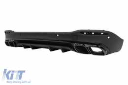 Rear Diffuser with Black Exhaust Muffler Tips suitable for Mercedes GLE W167 SUV V167 Sport Line (2019-Up) GLE63 Design Night Package-image-6107234