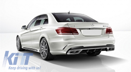 Rear Diffuser with Exhaust Muffler Tips suitable for MERCEDES E-Class W212 S212 Facelift (2013-2016) only Sport package Bumper-image-6049378