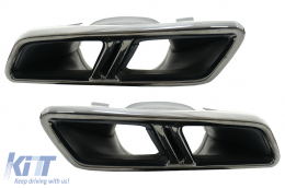 Rear Diffuser with Exhaust Muffler Tips suitable for Mercedes GLC X253 SUV (2015-07.2019) Night Package Design-image-6073336