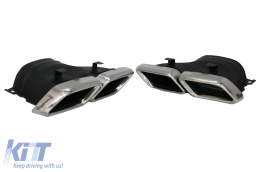 Rear Diffuser with Exhaust Muffler Tips suitable for Mercedes GLE W166 SUV Sport Line (2015-2018)-image-6078211