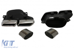 Rear Diffuser with Exhaust Muffler Tips suitable for Mercedes GLE W166 SUV Sport Line (2015-2018)-image-6078215