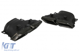 Rear Diffuser with Exhaust Muffler Tips suitable for Mercedes GLE W166 SUV Sport Line (2015-2018) Night Package-image-6078240