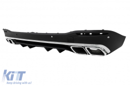 Rear Diffuser with Exhaust Muffler Tips suitable for Mercedes GLE W167 SUV V167 Sport Line (2019-Up) GLE 63 Design-image-6104578