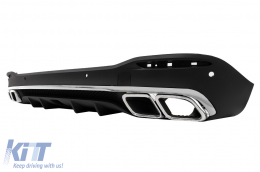 Rear Diffuser with Exhaust Muffler Tips suitable for Mercedes GLE W167 SUV V167 Sport Line (2019-Up) GLE 63 Design-image-6104579