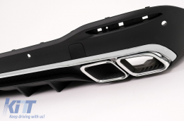 Rear Diffuser with Exhaust Muffler Tips suitable for Mercedes GLE W167 SUV V167 Sport Line (2019-Up) GLE 63 Design-image-6104580