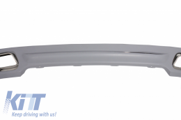 Rear Diffuser with Exhaust Muffler Tips Tailpipe suitable for BMW F01 (2008-up) 7 Series 760i Quad Design-image-5991552