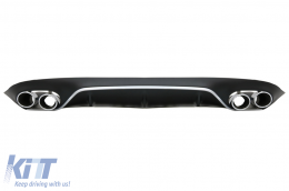 Rear Diffuser with Exhaust Tips and Central Grille Black suitable for Mercedes E-Class C238 A238 AMG Sport Line (2016+) E53 E63 Design-image-6058752