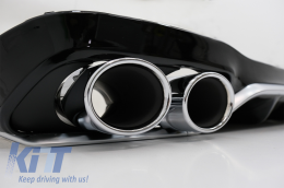 Rear Diffuser with Exhaust Tips suitable for Mercedes E-Class W213 Sport Line (2016-2019) E53 Design Silver Edition-image-6057247