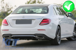 Rear Diffuser with Exhaust Tips suitable for Mercedes E-Class W213 (2016-2019) E53 Design Night Package-image-6057271