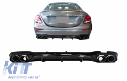 Rear Diffuser with Exhaust Tips suitable for Mercedes E-Class W213 (2016-2019) E53 Design Night Package-image-6057792