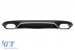 Rear Diffuser with Exhaust Tips suitable for Mercedes E-Class C238 A238 AMG Sport Line Coupe Cabrio (2016-2019) E53 Design Silver Edition-image-6057969