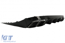 Rear Diffuser with Exhaust Tips suitable for Mercedes E-Class C238 A238 AMG Sport Line Coupe Cabrio (2016-2019) E63 Night Package Design-image-6094574