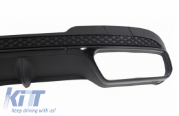 Rear Diffuser with Exhaust Tips Tailpipe Black suitable for MERCEDES E-Class W212 S212 AMG Sport Line Facelift (2013-2016) E63 Design-image-6039227