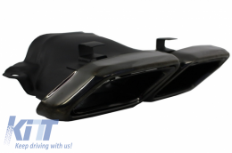 Rear Diffuser with Exhaust Tips Tailpipe Black suitable for MERCEDES E-Class W212 S212 AMG Sport Line Facelift (2013-2016) E63 Design-image-6039233