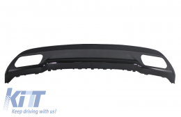 Rear Diffuser with Exhaust Tips Tailpipe Package Black suitable for Mercedes A-Class W176 (2012-up) Sport Pack-image-6003406