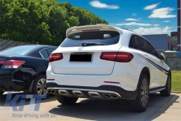 Rear Roof Spoiler Wing Add-on suitable for Mercedes GLC X253 SUV (2015-up) Piano Black-image-6050174