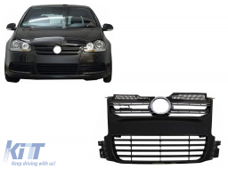 Rejilla delantera para VW Golf 5 V 2003-2009 parrilla R32 Diseño negro-image-6091846