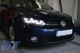 RHD Фарове Хром със Задни светлини Full LED , подходящи за VW Golf 6 VI (2008-2013) LED Flowing Turning Light R20 U-Design-image-6062419