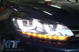 RHD Фарове Хром със Задни светлини Full LED , подходящи за VW Golf 6 VI (2008-2013) LED Flowing Turning Light R20 U-Design-image-6062420