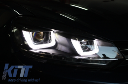 RHD Фарове Хром със Задни светлини Full LED , подходящи за VW Golf 6 VI (2008-2013) LED Flowing Turning Light R20 U-Design-image-6062421