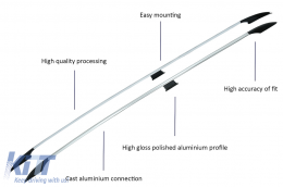 Roof Rails suitable for Mercedes V-Class W447 (2014-Up) Short Wheelbase (SWB) Aluminium-image-6069464