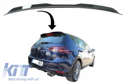 Roof Spoiler Add On Trunk Wing suitable for VW Golf 7 (2012-2017) GTI Design Piano Black-image-6063207