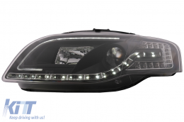 Scheinwerfer LED DRL Tagfahrlicht für AUDI A4 B7 11.04-03.08 Headlamp Schwarz-image-6093255