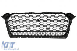 Senza stemma Griglia anteriore per Audi A5 F5 2017-2019 RS Look Nero lucido-image-6090410