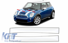 Set Sticker Vinyl Black White Hood Upper Bonnet suitable for MINI R50 R52 R53 R56 R57 Clubman R55 (2001-2017) Premium Quality - STICKERMINIHBW