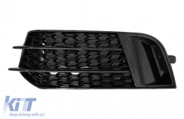 Side Grilles Fog Lamp Covers suitable for Audi A1 8X (2010-2015) RS1 Design Piano Black-image-6082967