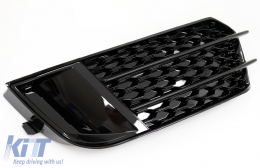 Side Grilles Fog Lamp Covers suitable for Audi A1 8X (2010-2015) RS1 Design Piano Black-image-6082968