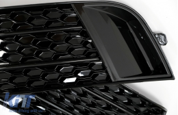 Side Grilles Fog Lamp Covers suitable for Audi A1 8X (2010-2015) RS1 Design Piano Black-image-6082970