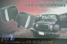 Side Mirror LED Lights Turn Signal Offroad suitable for Jeep Wrangler JK Rubicon (2007-2016)-image-6065610