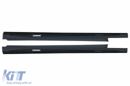 Side Skirts suitable for Mercedes C-Class W205 S205 (2014-2020) Sport C63 Design - SSMBW205AMGB