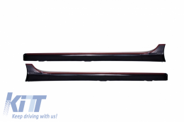 Side Skirts suitable for VW Golf V MK5 (2003-2007) with Side Decals Sticker Vinyl Black GTI Design-image-6046187