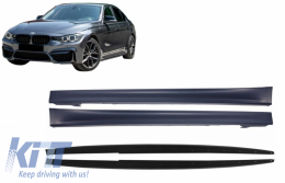 Side Skirts with Lip Extensions suitable for BMW 3 Series F30 F31 Sedan Touring (2011-2018) M3 Design - COSSBMF30M3LMPBF