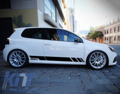 Side Skirts with Side Decals Sticker Vinyl Black suitable for VW Golf VI Golf 6 (2008-2014) GTI Design-image-6046350