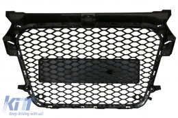 Sin emblema Parrilla delantera para AUDI A1 8X 2010-2014 RS1 Look Negro brillante-image-6028661