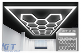 Sistema de Iluminación de Techo con Diseño de Panal de Abeja Hexagonal de 3,94 x 2,29 m-image-6108419