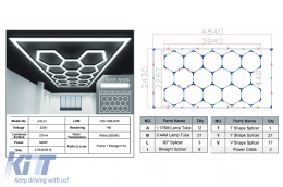 Sistema de Iluminación de Techo con Diseño de Panal de Abeja Hexagonal de 3,94 x 2,29 m-image-6109326