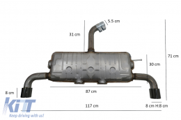 Sistema Escape para VW Golf 5 Golf 6 03-2013 GTI Diseño Puntas Silenciador Negro Brillante-image-6095431
