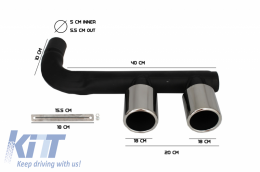 Sistema Scarico Completo per VW Polo 6R 09-18 R400 R-Look Acciaio Inossidabile-image-6045608