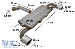 Sistema Scarico per VW Scirocco 08+ Doppia Uscita Singoli Tubi R Design-image-6079375