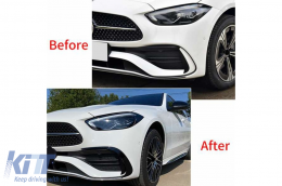 Splitter Finnen Aero für Mercedes C W206 Sport Line 21+ Glänzend schwarz-image-6091924