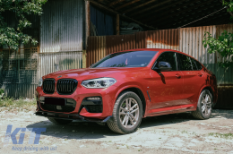 Spoiler alerón parachoques delantero para BMW X4 G02 X4M 2018+ Negro brillante-image-6100819