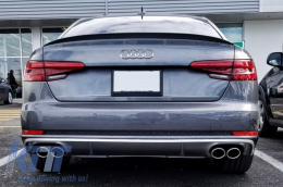 Spoiler bagagliaio per AUDI A4 B9 Berlina 2016+ Plastica ABS non verniciata-image-6050765