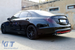 Spoiler bagagliaio per Mercedes Classe S W222 2014-2020 Sport Labbro Nero lucido-image-6082713